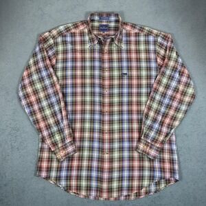 Faconnable Plaid Button Down Shirt Long Sleeve Collared Cotton Casual Men's sz L
